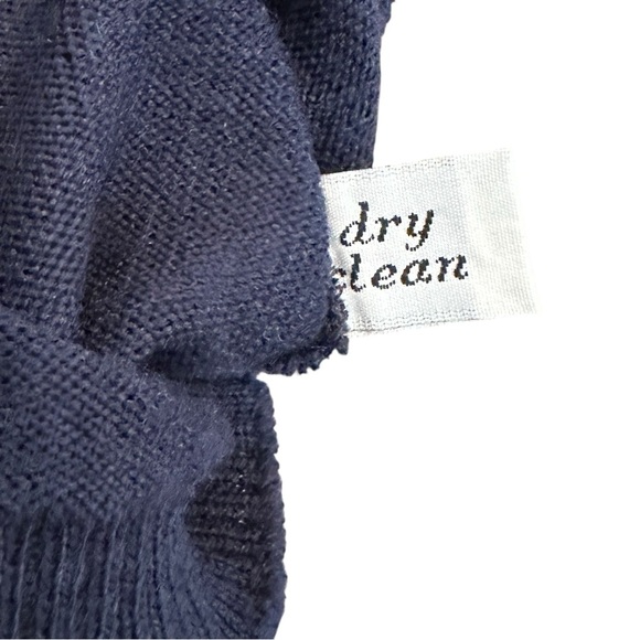 VTG 80s Pendleton Virgin Wool Mock Neck Sweater Navy Women’s Petite Large USA - Picture 4 of 4